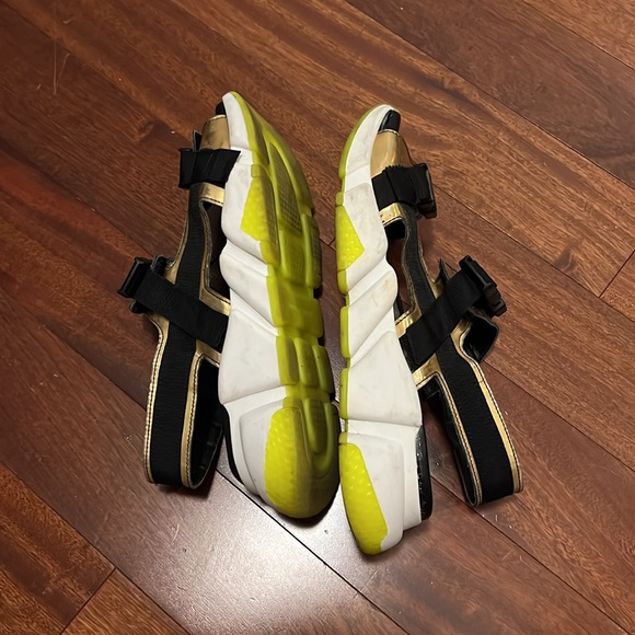 NILA & NILA Athleisure Gold & Neon green Sandals - 8.5 Made In Italy - Picture 9 of 11